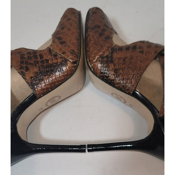 Michael Kors Reptile Stilettos Brown with Black Patent Leather - Size 5 - Picture 8 of 14